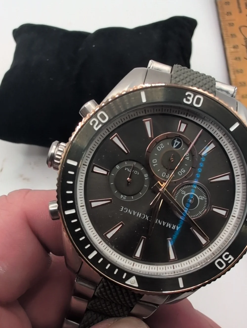 Armani Exchange AX1830 Green/Gold Watch Has Extra Links.